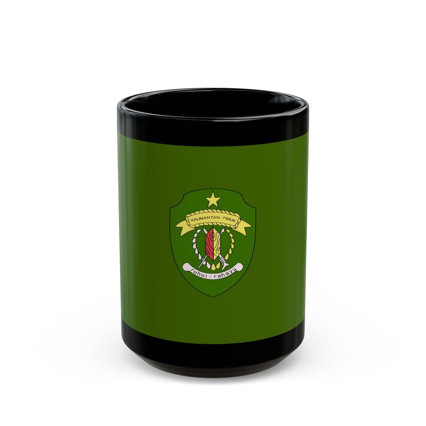 Flag of East Kalimantan Indonesia - Black Coffee Mug-15oz-The Sticker Space