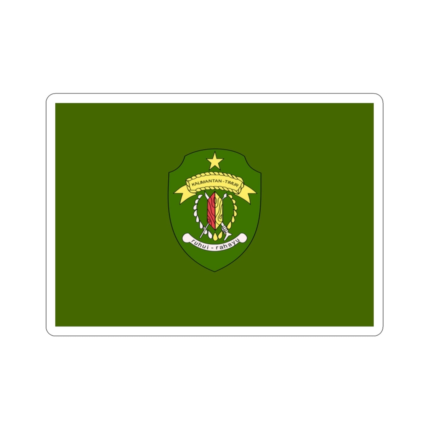 Flag of East Kalimantan Indonesia STICKER Vinyl Die-Cut Decal-2 Inch-The Sticker Space