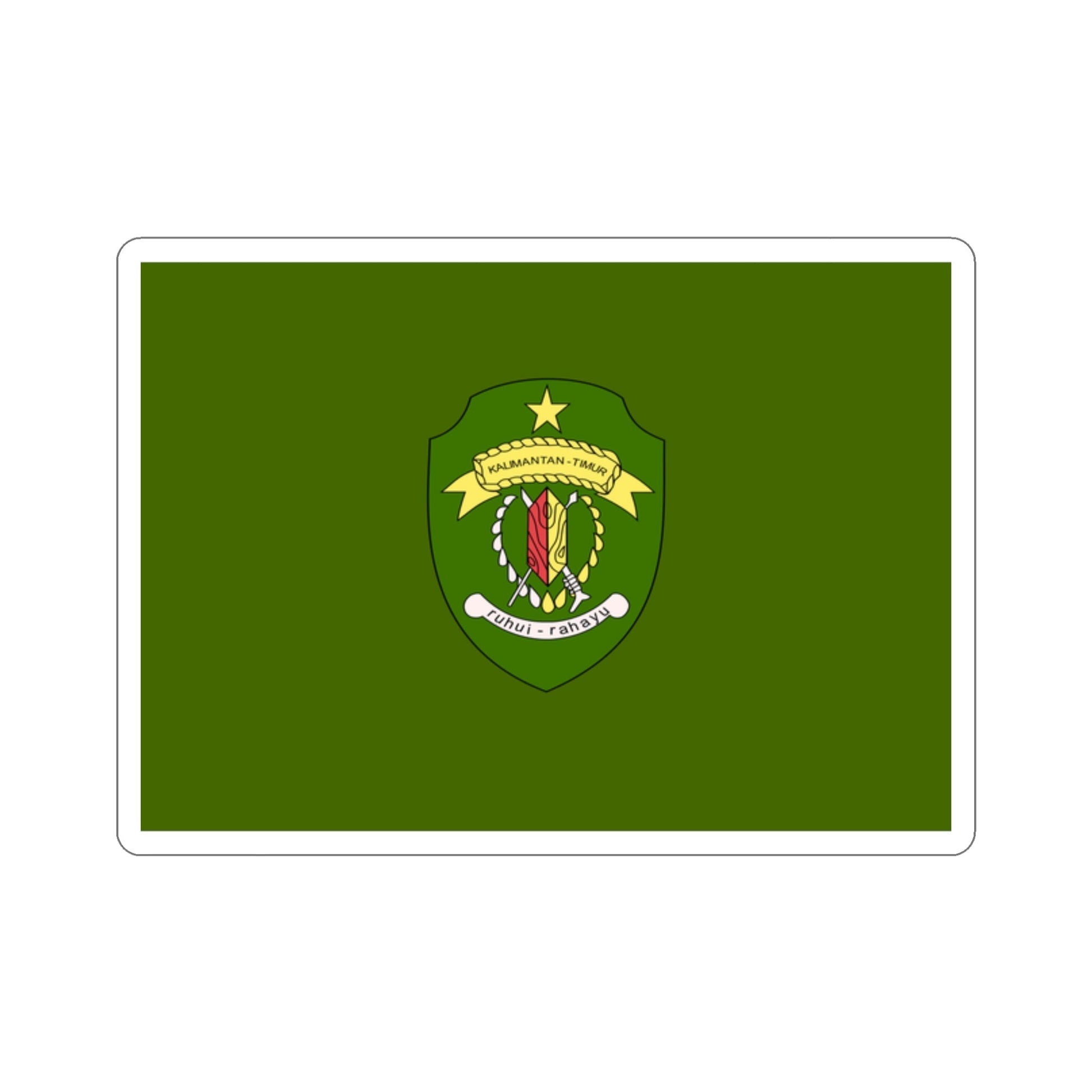 Flag of East Kalimantan Indonesia STICKER Vinyl Die-Cut Decal-2 Inch-The Sticker Space