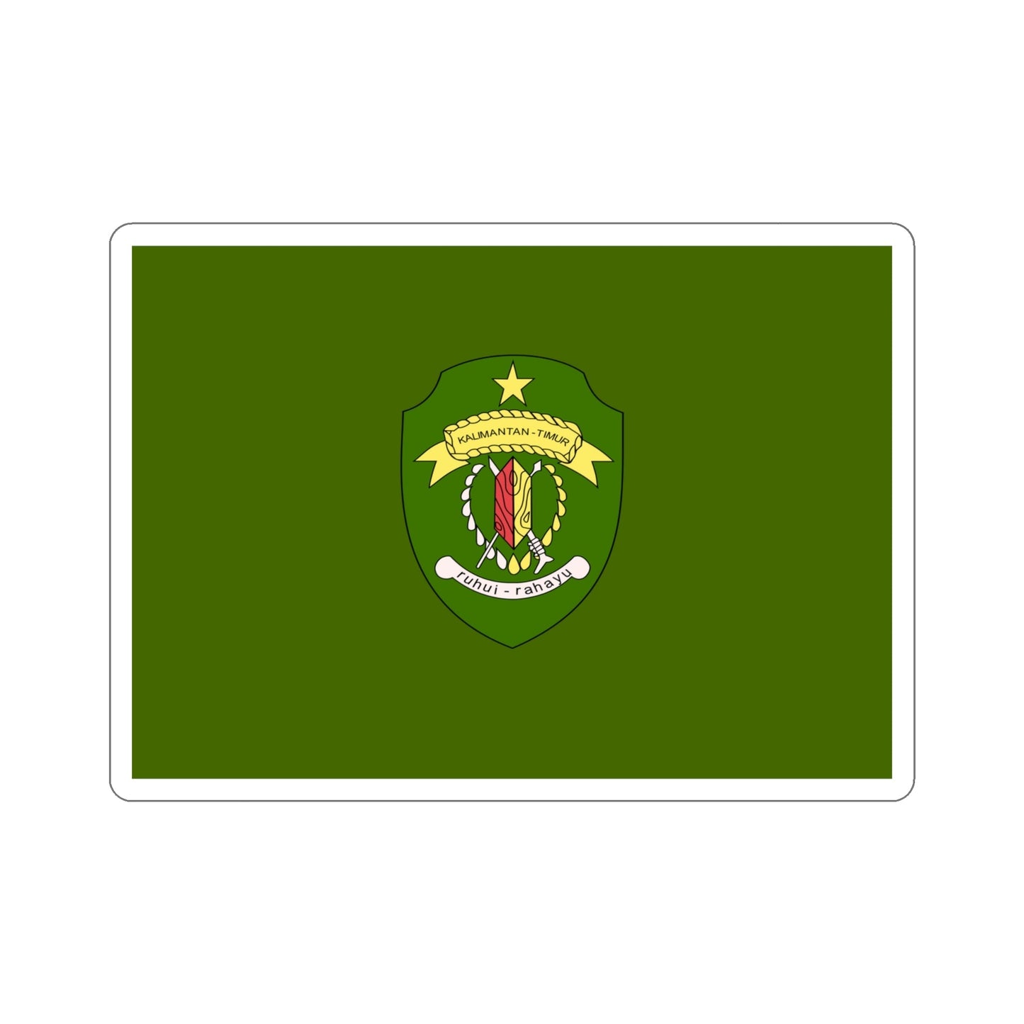 Flag of East Kalimantan Indonesia STICKER Vinyl Die-Cut Decal-4 Inch-The Sticker Space