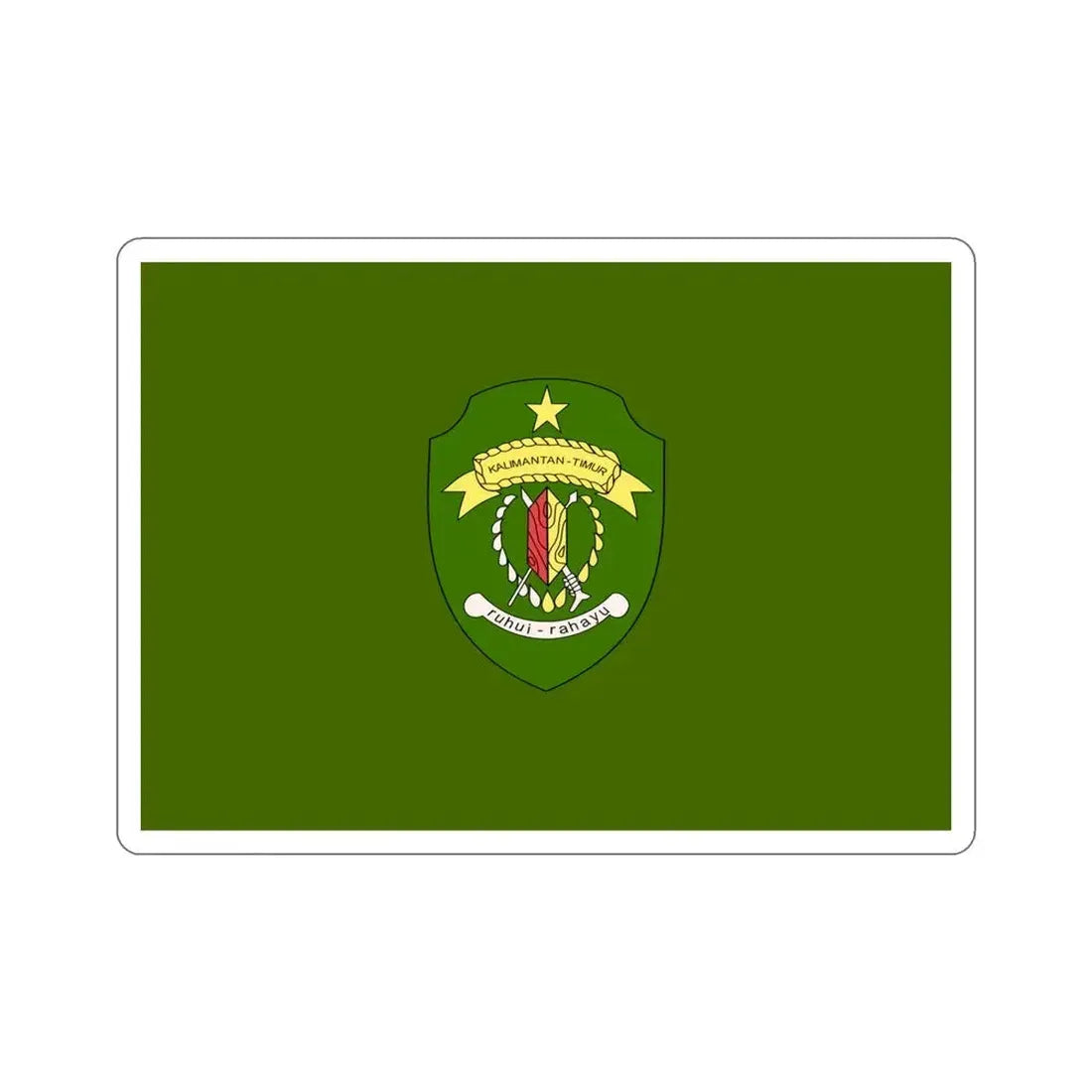 Flag of East Kalimantan Indonesia STICKER Vinyl Die-Cut Decal 4 Inch - The Sticker Space