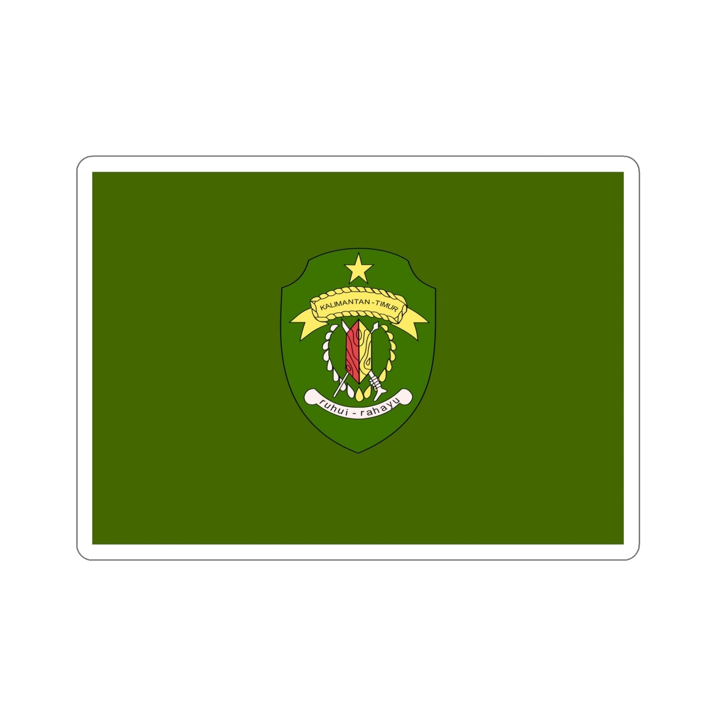 Flag of East Kalimantan Indonesia STICKER Vinyl Die-Cut Decal-5 Inch-The Sticker Space