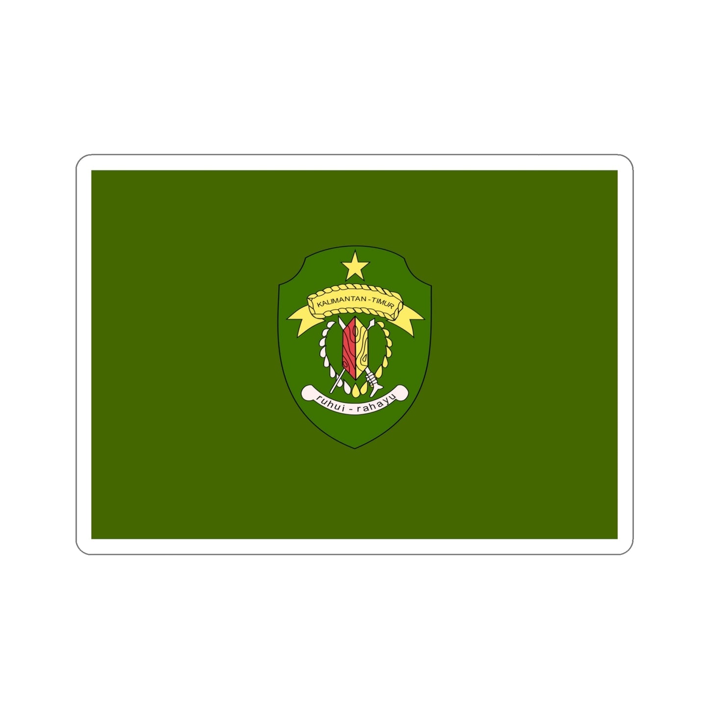 Flag of East Kalimantan Indonesia STICKER Vinyl Die-Cut Decal-6 Inch-The Sticker Space