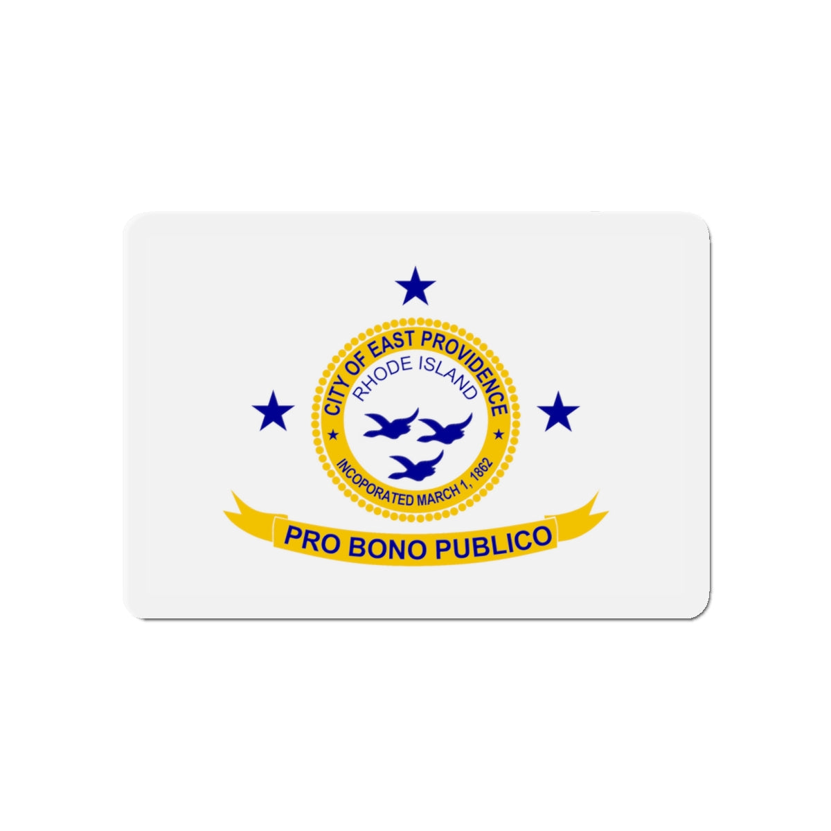 Flag of East Providence Rhode Island - Die-Cut Magnet-4" x 4"-The Sticker Space