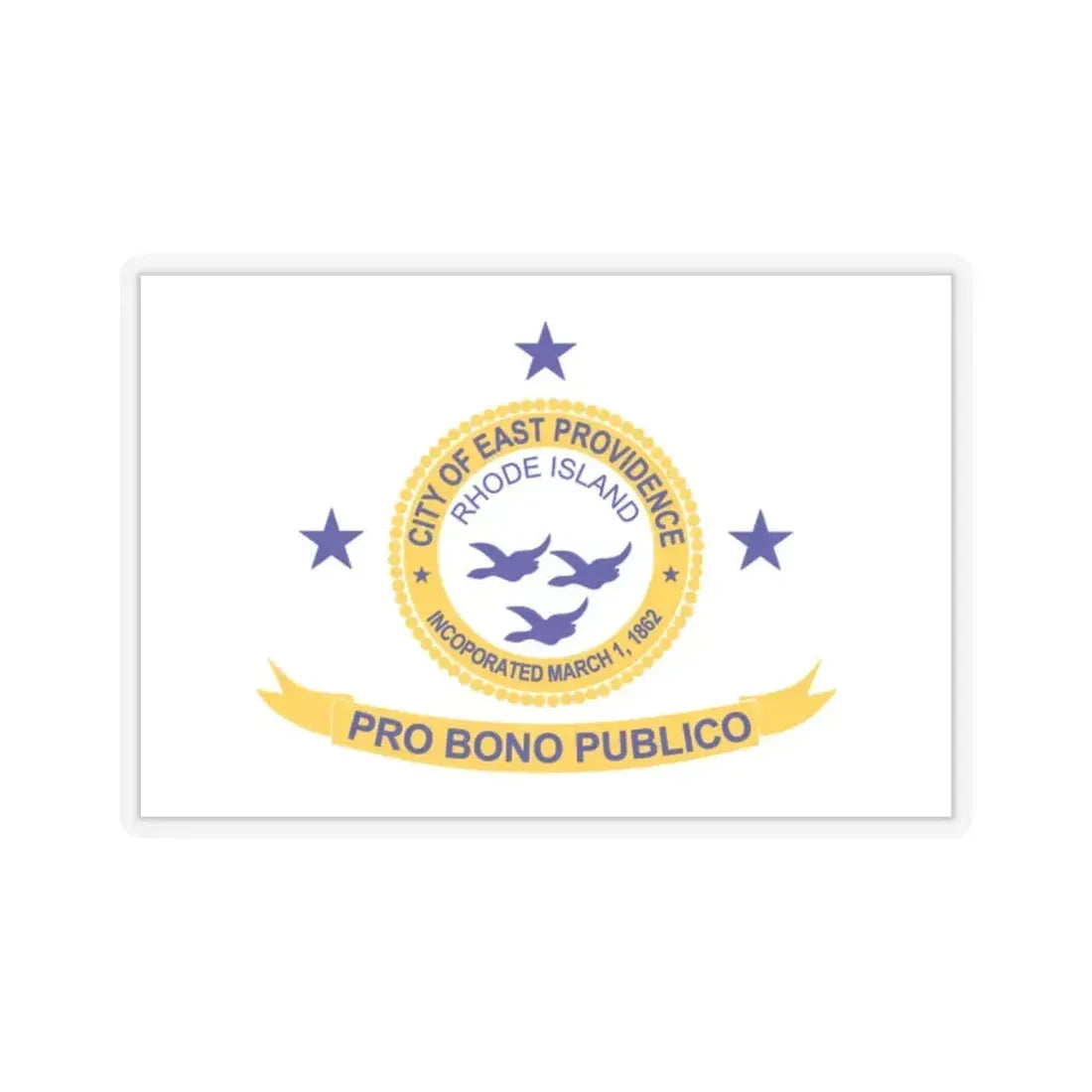Flag of East Providence, Rhode Island - STICKER Vinyl Kiss-Cut Decal 2 Inch Transparent - The Sticker Space