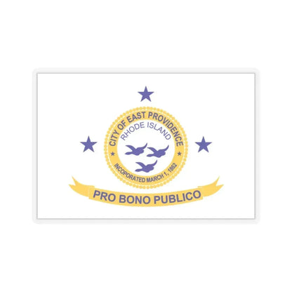 Flag of East Providence, Rhode Island - STICKER Vinyl Kiss-Cut Decal 2 Inch Transparent - The Sticker Space