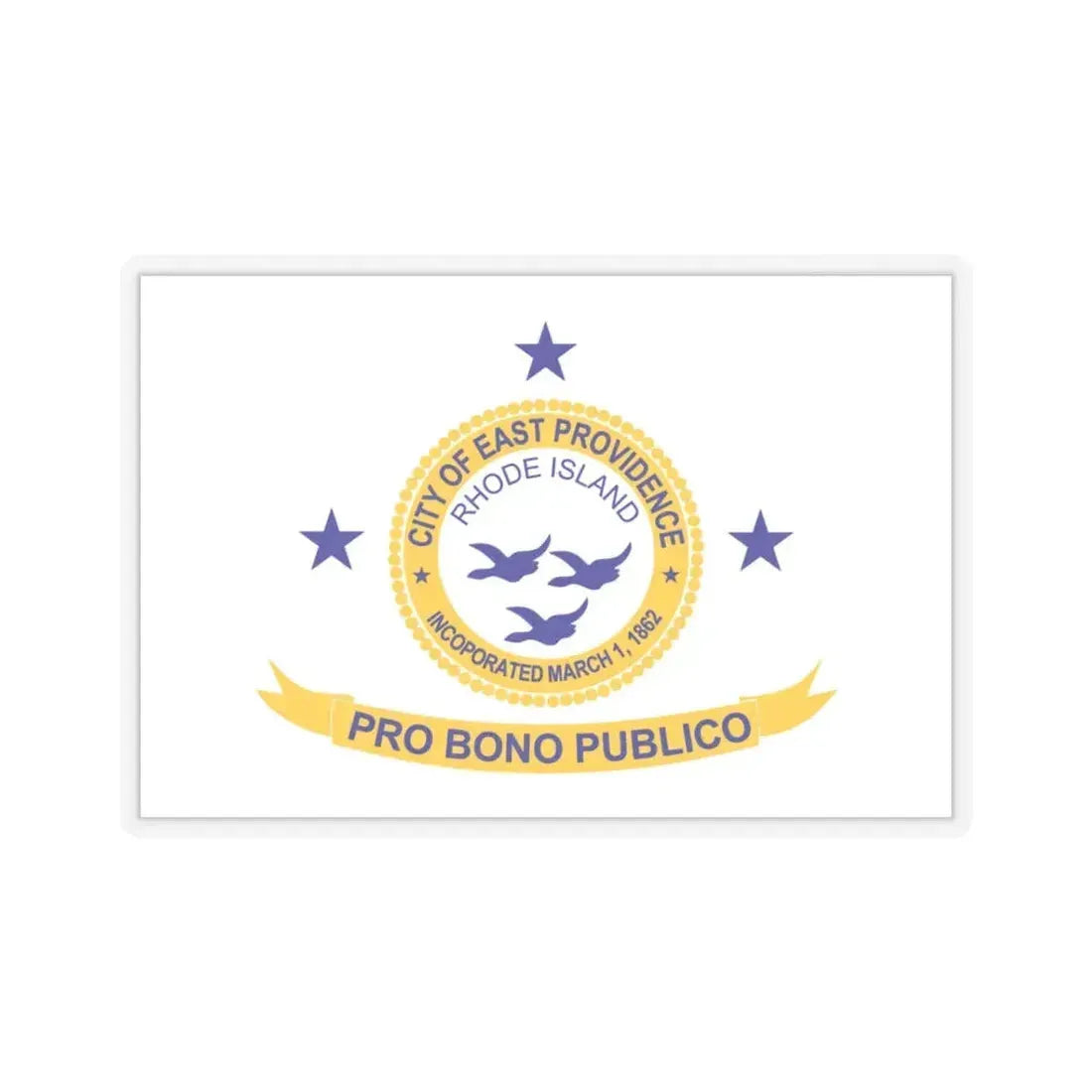 Flag of East Providence, Rhode Island - STICKER Vinyl Kiss-Cut Decal 3 Inch Transparent - The Sticker Space