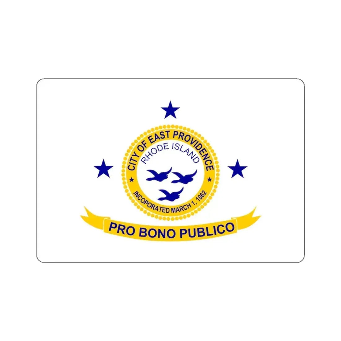 Flag of East Providence, Rhode Island - STICKER Vinyl Kiss-Cut Decal 4 Inch White - The Sticker Space