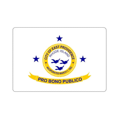 Flag of East Providence, Rhode Island - STICKER Vinyl Kiss-Cut Decal 4 Inch White - The Sticker Space
