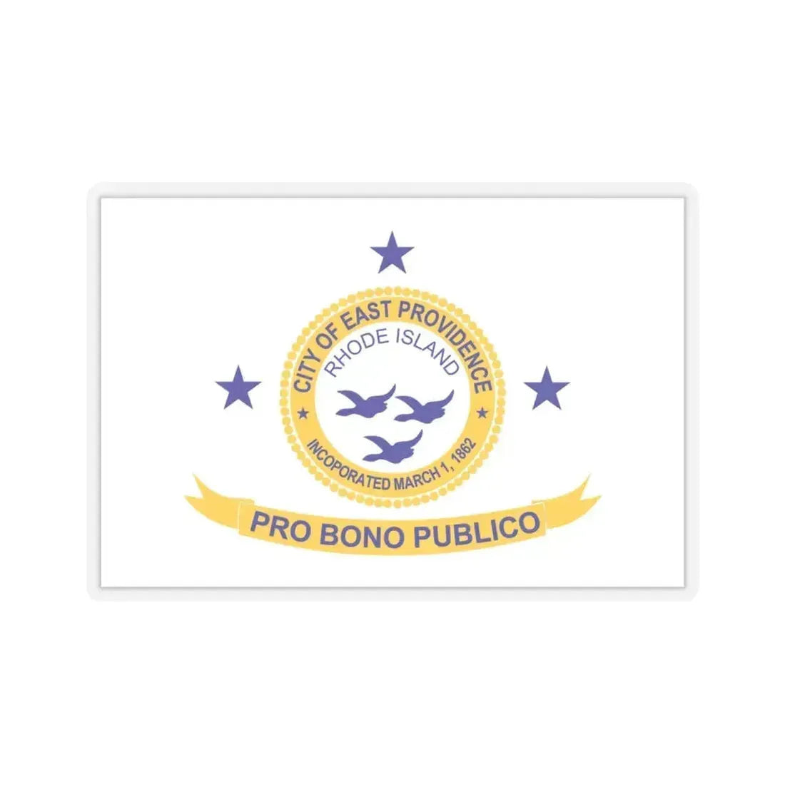 Flag of East Providence, Rhode Island - STICKER Vinyl Kiss-Cut Decal 6 Inch Transparent - The Sticker Space