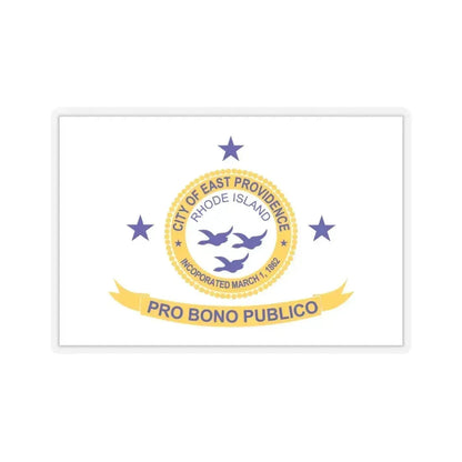 Flag of East Providence, Rhode Island - STICKER Vinyl Kiss-Cut Decal 6 Inch Transparent - The Sticker Space