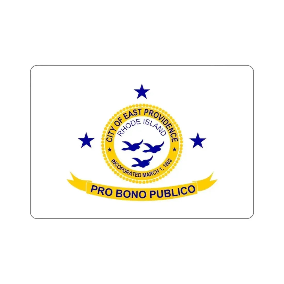 Flag of East Providence, Rhode Island - STICKER Vinyl Kiss-Cut Decal 6 Inch White - The Sticker Space