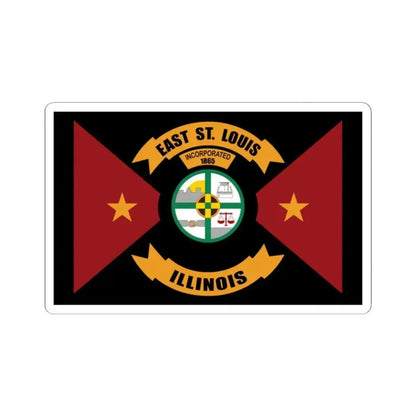 Flag of East St. Louis Illinois (United States) STICKER Vinyl Kiss-Cut Decal 2 Inch White - The Sticker Space