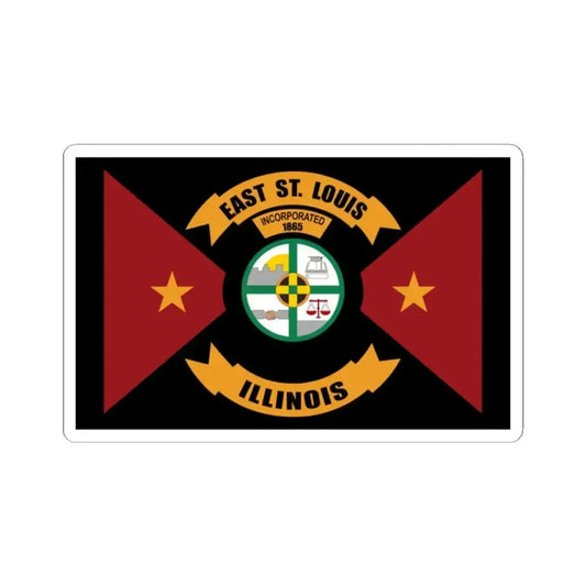 Flag of East St. Louis Illinois (United States) STICKER Vinyl Kiss-Cut Decal 2 Inch White - The Sticker Space