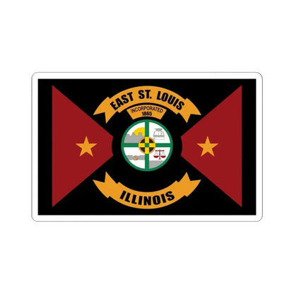 Flag of East St. Louis Illinois (United States) STICKER Vinyl Kiss-Cut Decal 3 Inch White - The Sticker Space