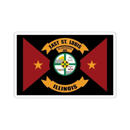 Flag of East St. Louis Illinois (United States) STICKER Vinyl Kiss-Cut Decal 4 Inch White - The Sticker Space