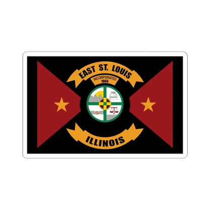 Flag of East St. Louis Illinois (United States) STICKER Vinyl Kiss-Cut Decal 6 Inch White - The Sticker Space