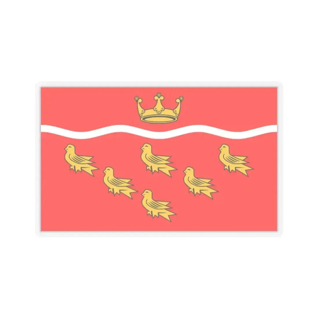 Flag of East Sussex UK - STICKER Vinyl Kiss-Cut Decal 2 Inch Transparent - The Sticker Space