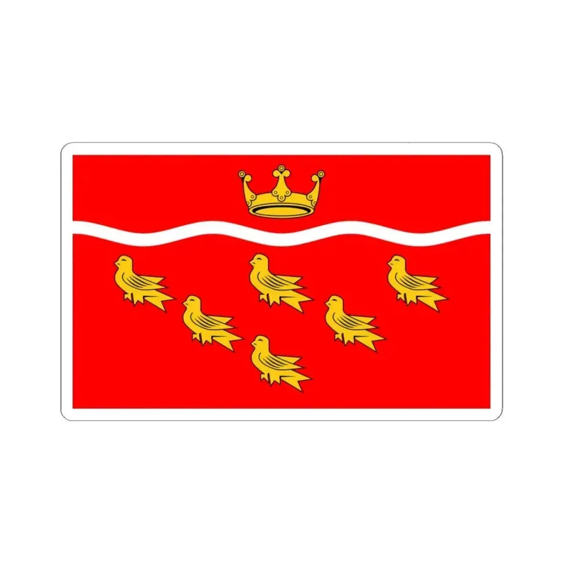 Flag of East Sussex UK - STICKER Vinyl Kiss-Cut Decal 3 Inch White - The Sticker Space