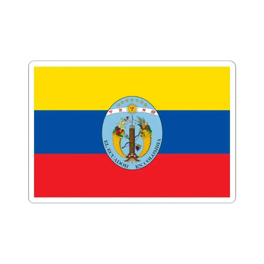 Flag of Ecuador 1830-1835 (Ecuador) STICKER Vinyl Kiss-Cut Decal 2 Inch White - The Sticker Space