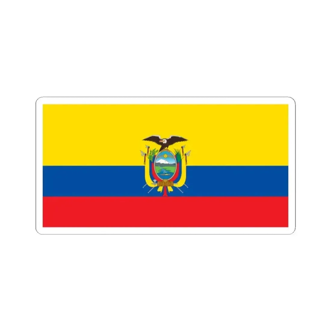 Flag of Ecuador 1900-2009 (Ecuador) STICKER Vinyl Kiss-Cut Decal 2 Inch White - The Sticker Space