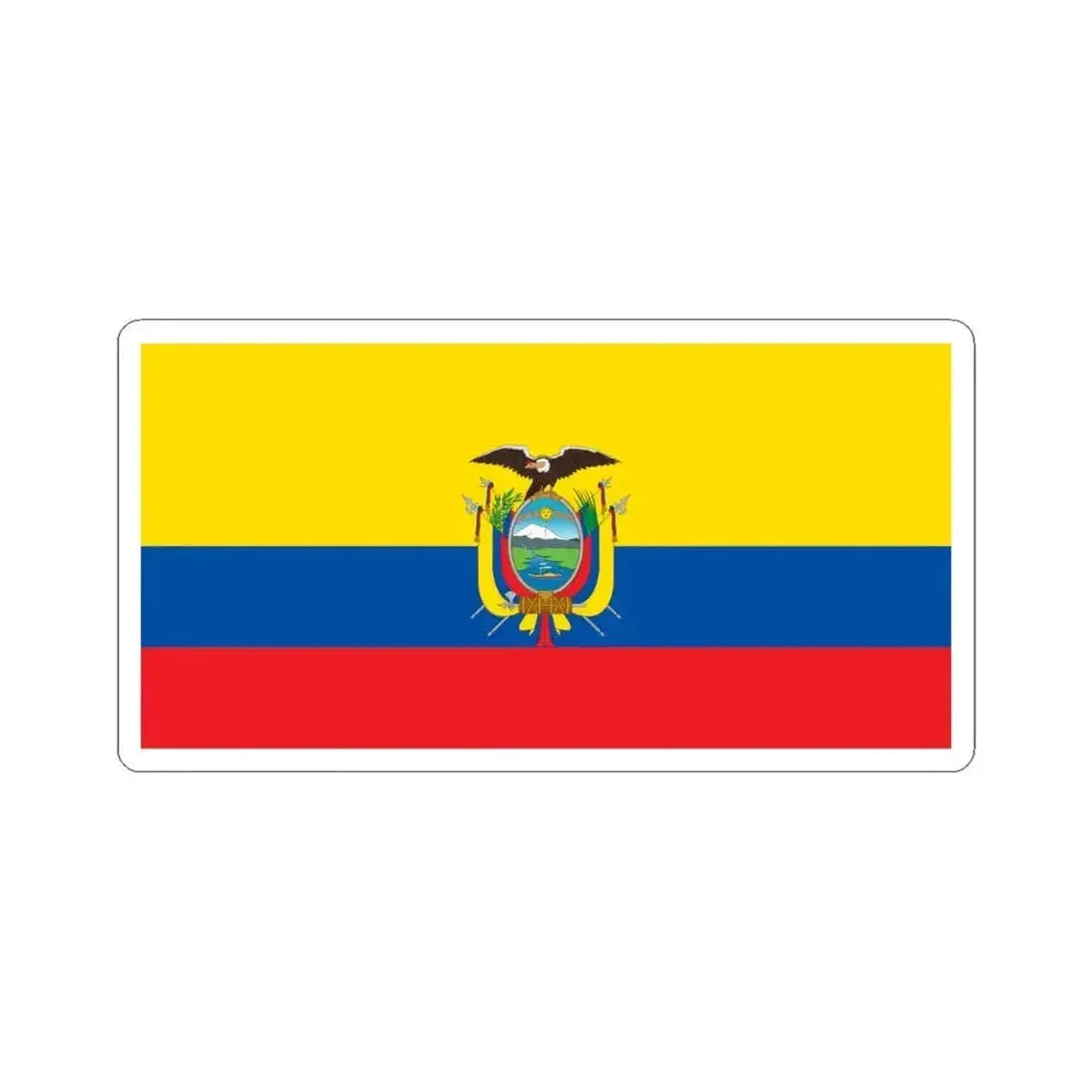 Flag of Ecuador 1900-2009 (Ecuador) STICKER Vinyl Kiss-Cut Decal 6 Inch White - The Sticker Space