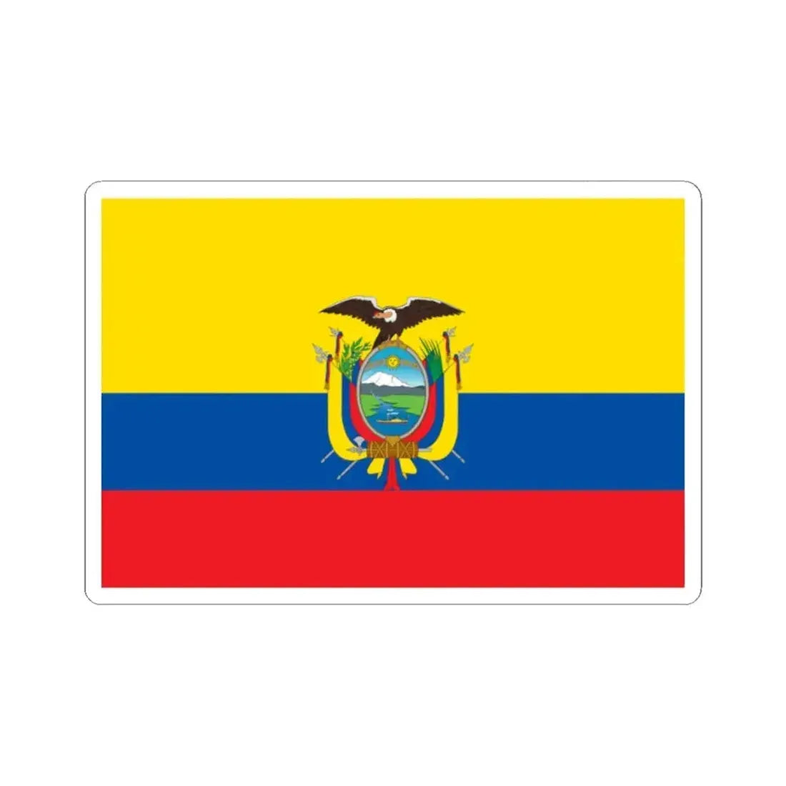 Flag of Ecuador (Ecuador) STICKER Vinyl Kiss-Cut Decal 2 Inch White - The Sticker Space