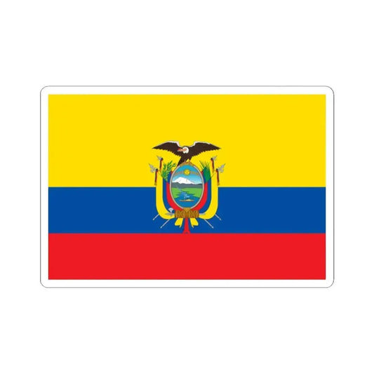 Flag of Ecuador (Ecuador) STICKER Vinyl Kiss-Cut Decal 2 Inch White - The Sticker Space