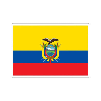 Flag of Ecuador (Ecuador) STICKER Vinyl Kiss-Cut Decal 4 Inch White - The Sticker Space