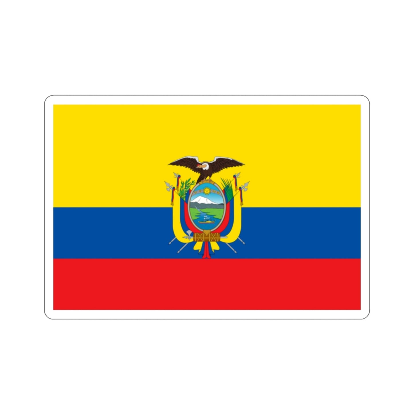 Flag of Ecuador STICKER Vinyl Die-Cut Decal-2 Inch-The Sticker Space