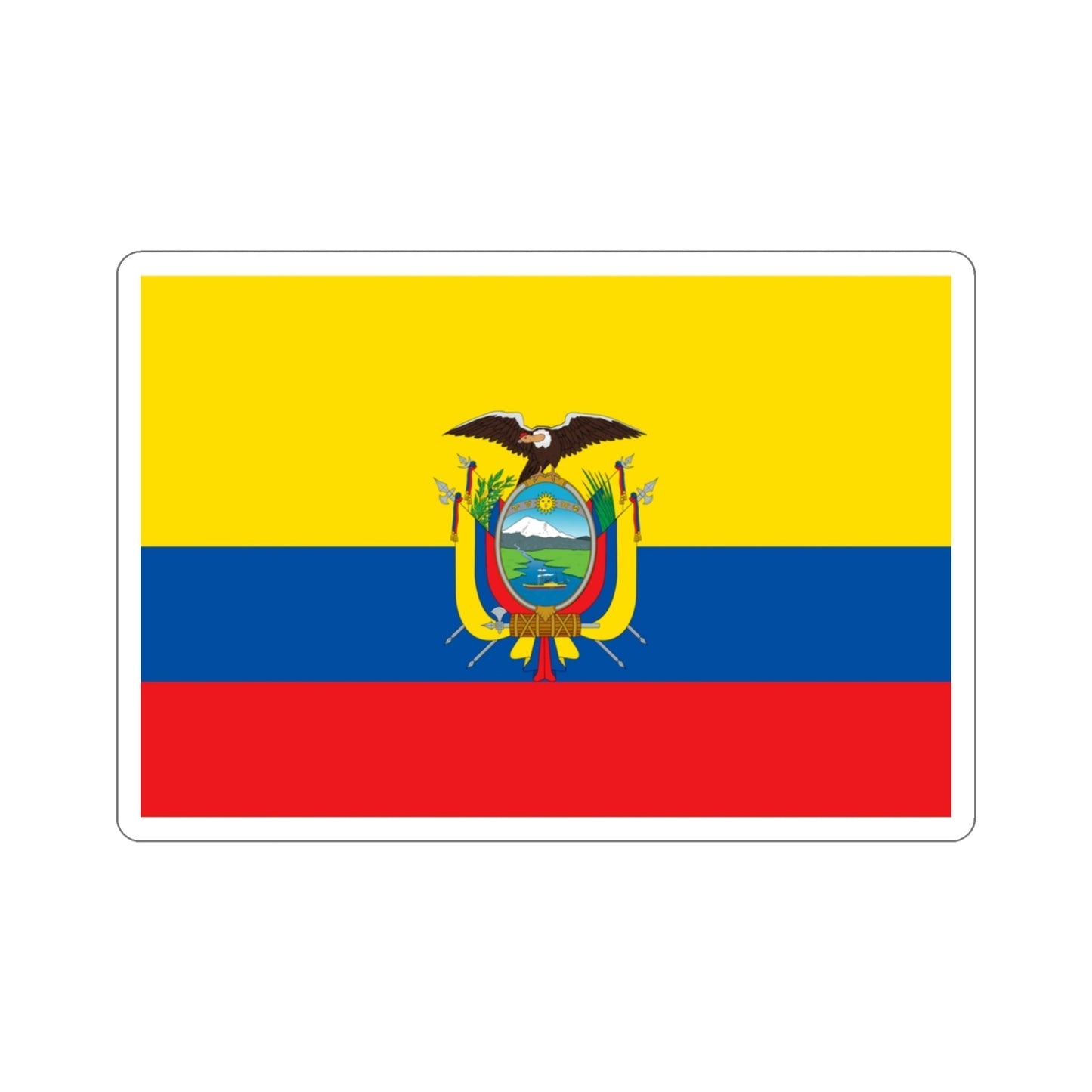 Flag of Ecuador STICKER Vinyl Die-Cut Decal-3 Inch-The Sticker Space