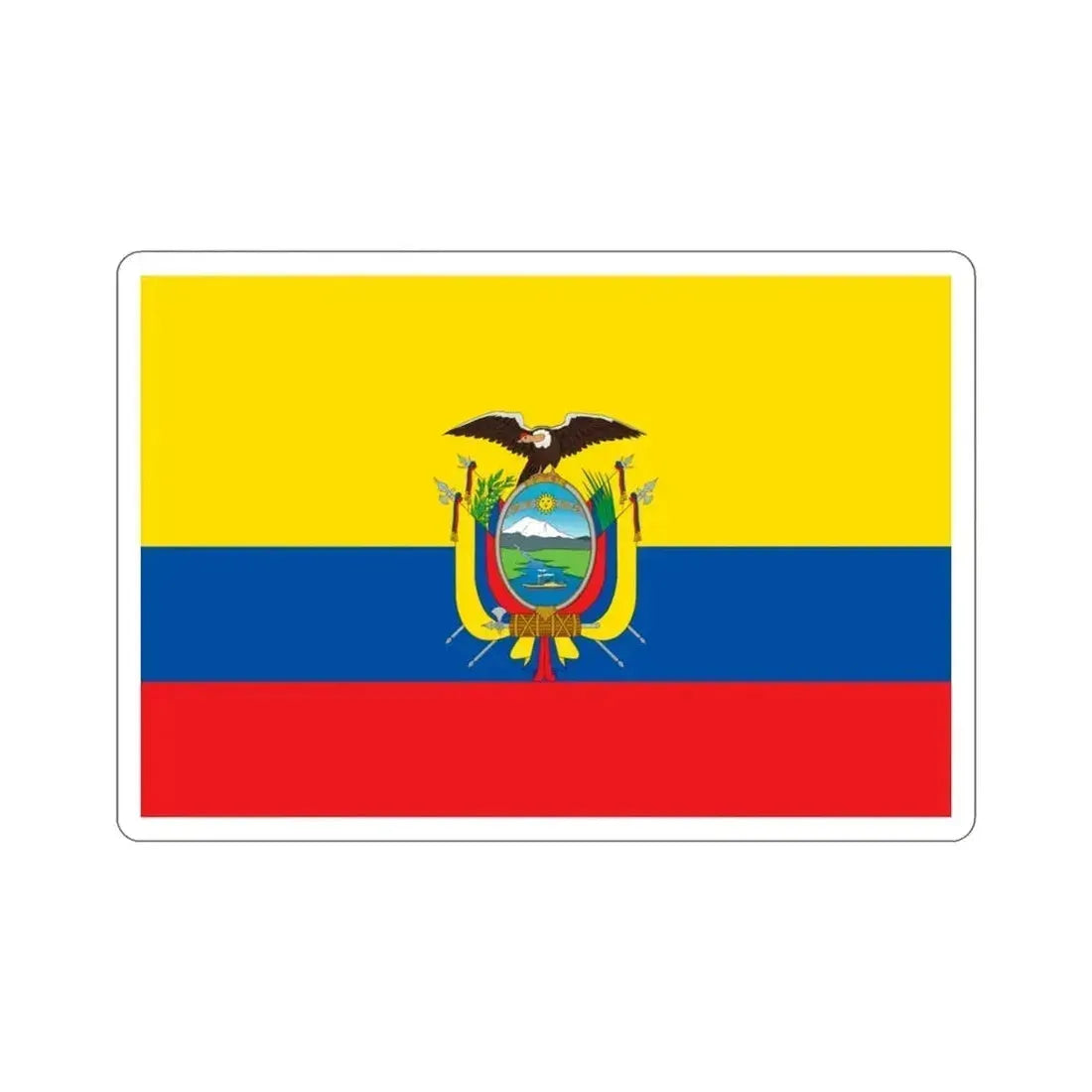 Flag of Ecuador STICKER Vinyl Die-Cut Decal 3 Inch - The Sticker Space