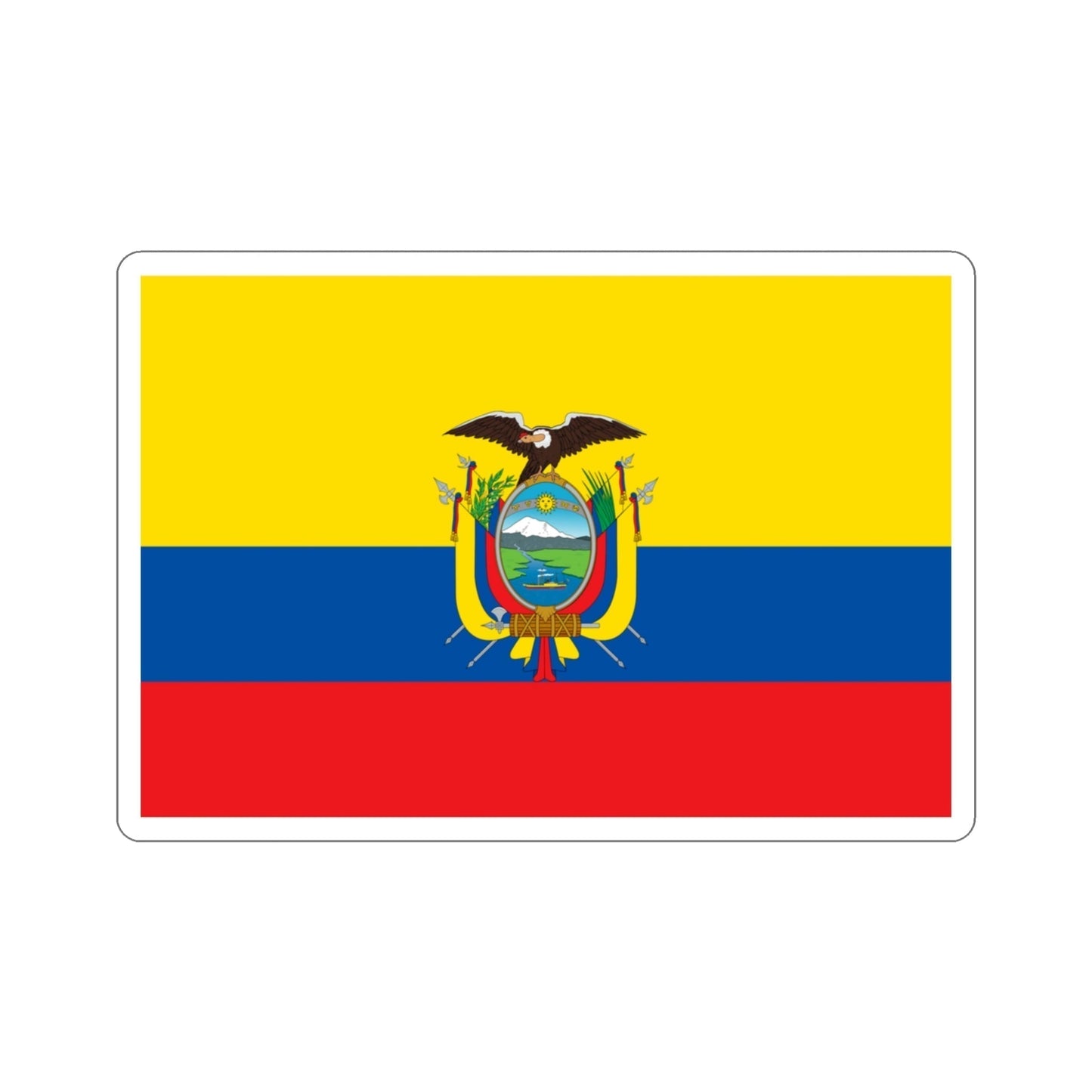 Flag of Ecuador STICKER Vinyl Die-Cut Decal-3 Inch-The Sticker Space