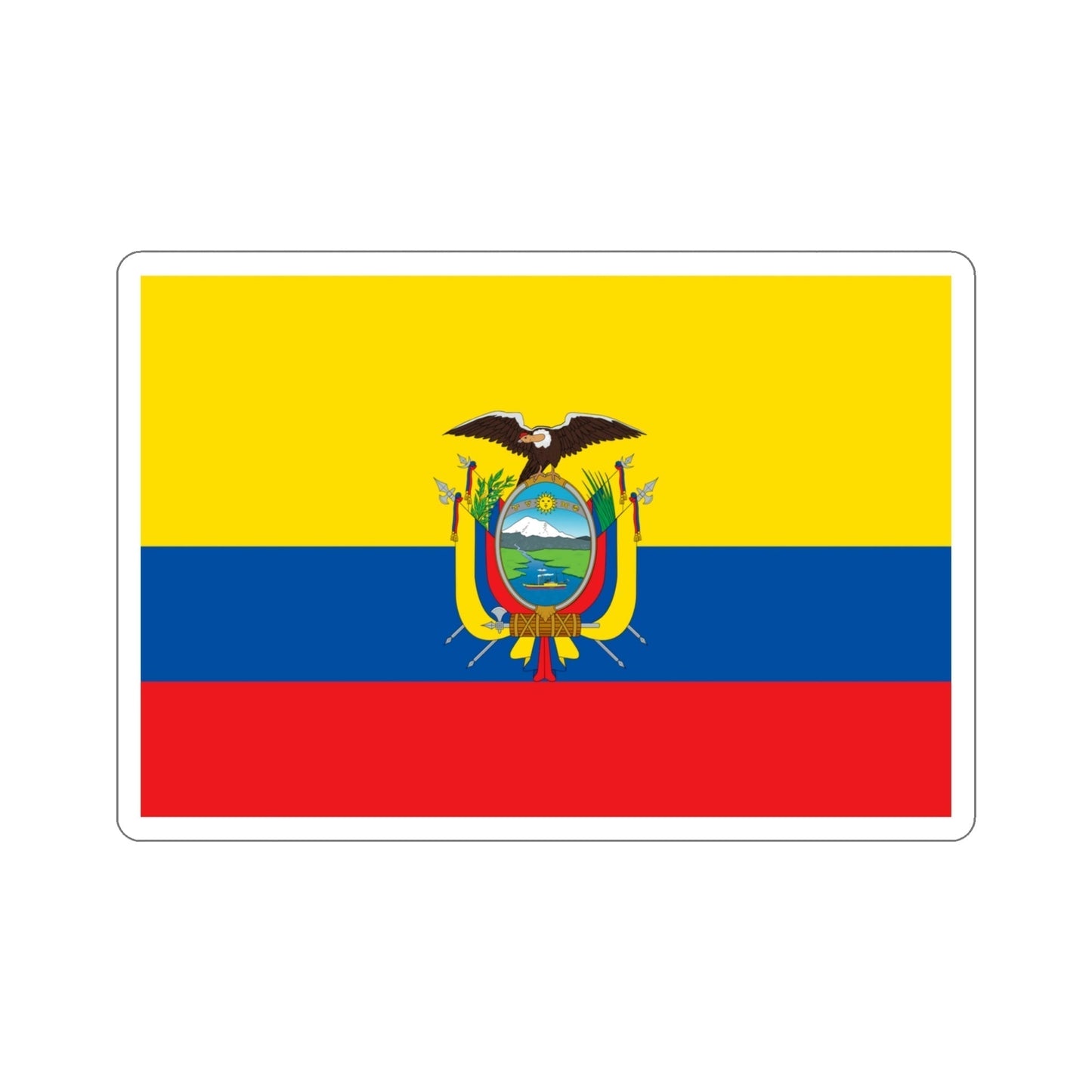 Flag of Ecuador STICKER Vinyl Die-Cut Decal-4 Inch-The Sticker Space