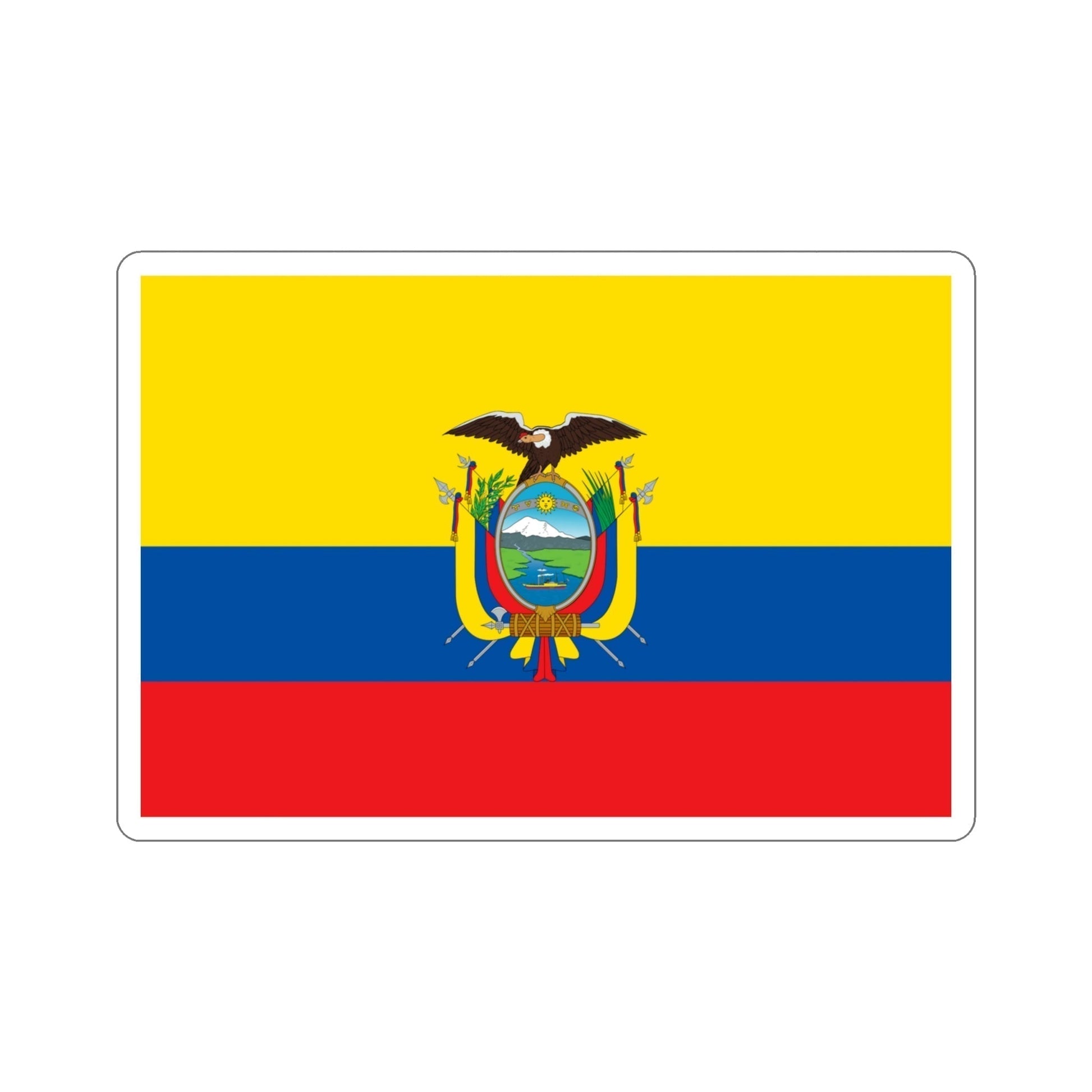 Flag of Ecuador STICKER Vinyl Die-Cut Decal-4 Inch-The Sticker Space