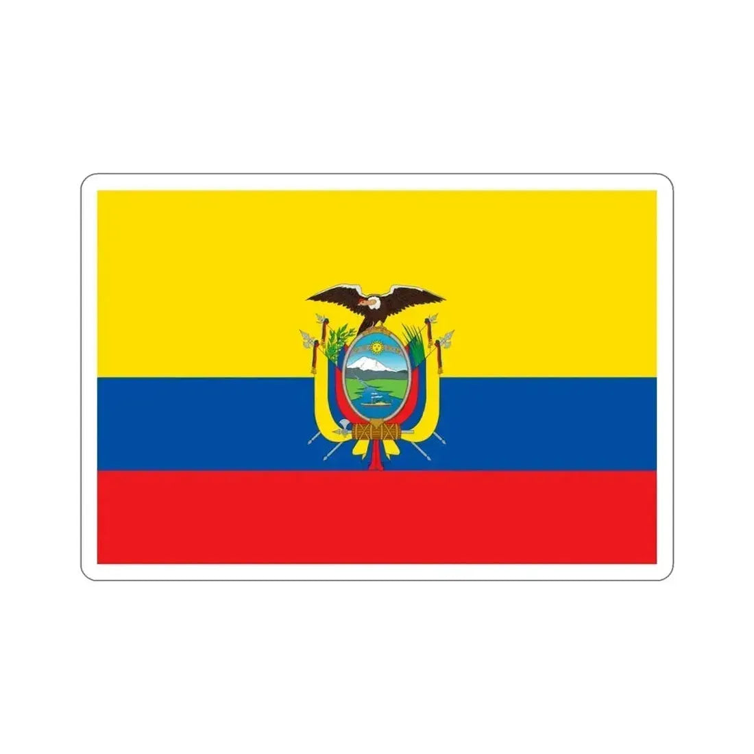 Flag of Ecuador STICKER Vinyl Die-Cut Decal 4 Inch - The Sticker Space