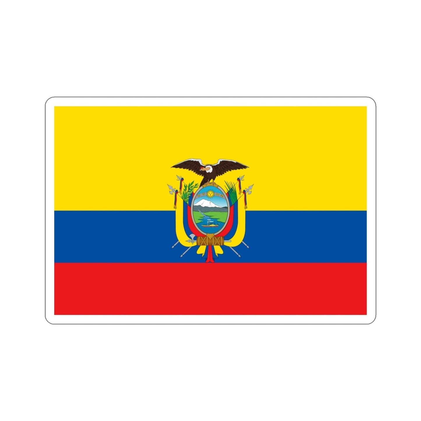 Flag of Ecuador STICKER Vinyl Die-Cut Decal-5 Inch-The Sticker Space