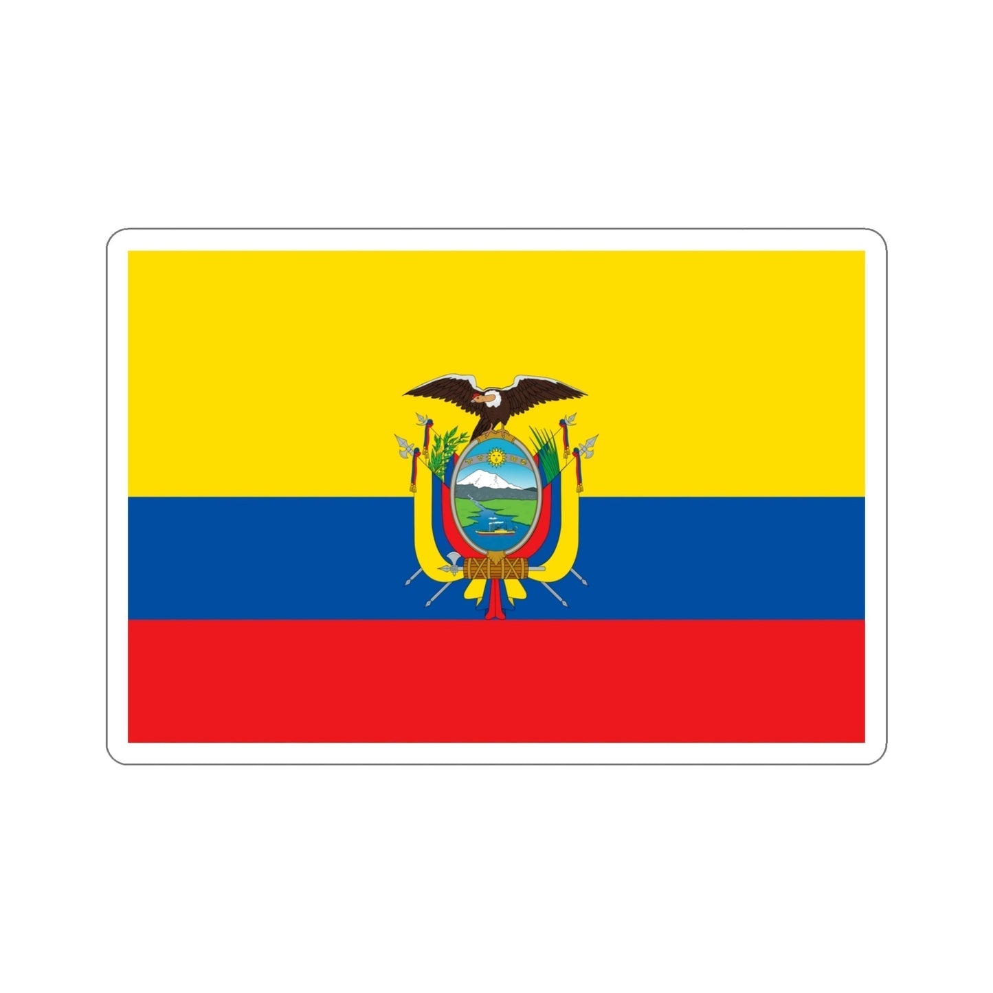 Flag of Ecuador STICKER Vinyl Die-Cut Decal-5 Inch-The Sticker Space