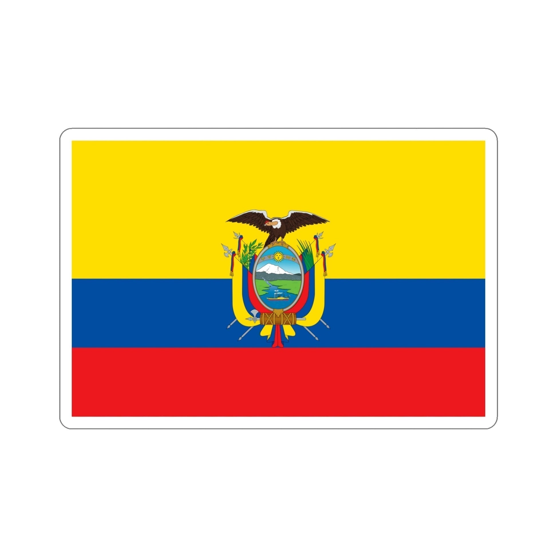 Flag of Ecuador STICKER Vinyl Die-Cut Decal-5 Inch-The Sticker Space