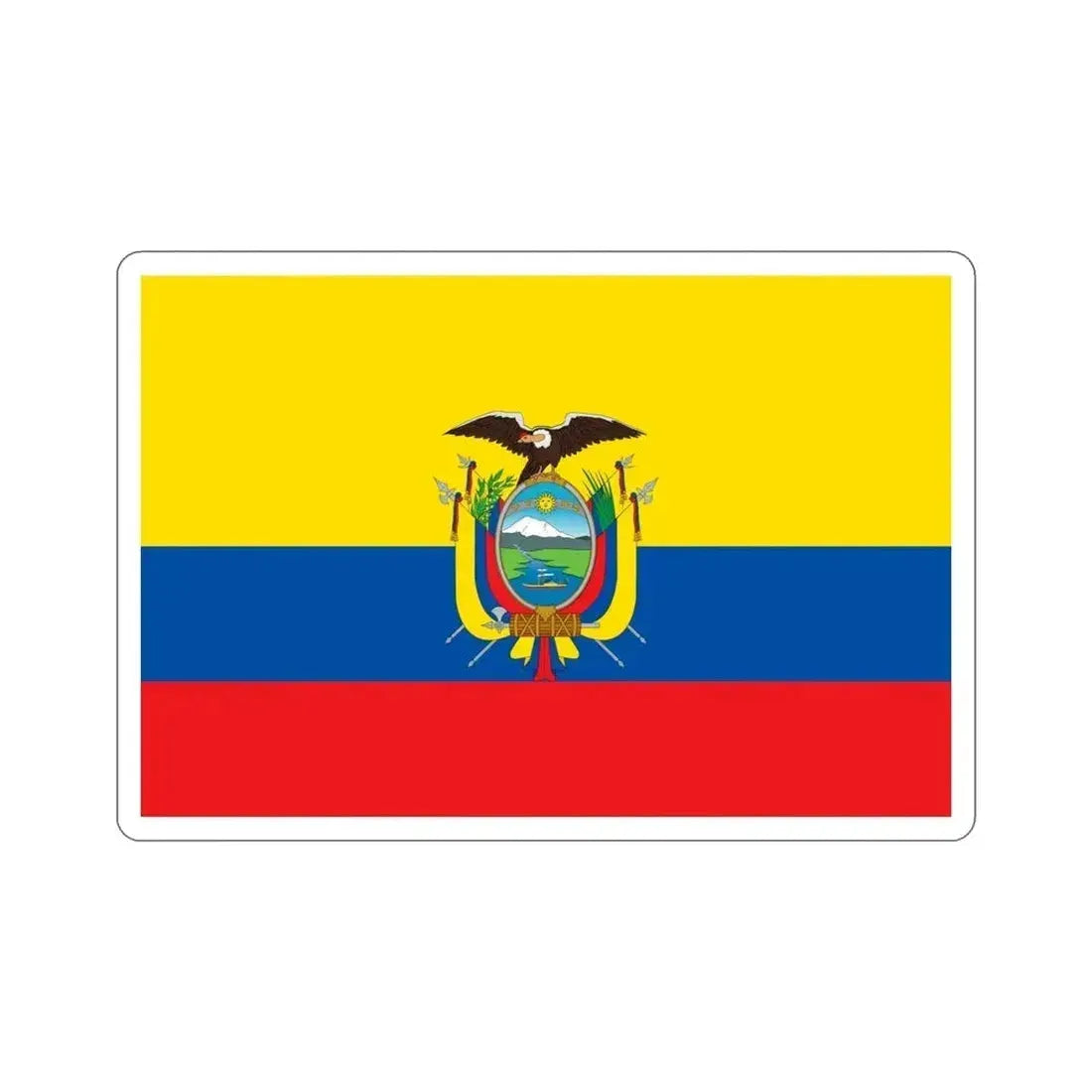 Flag of Ecuador STICKER Vinyl Die-Cut Decal 5 Inch - The Sticker Space