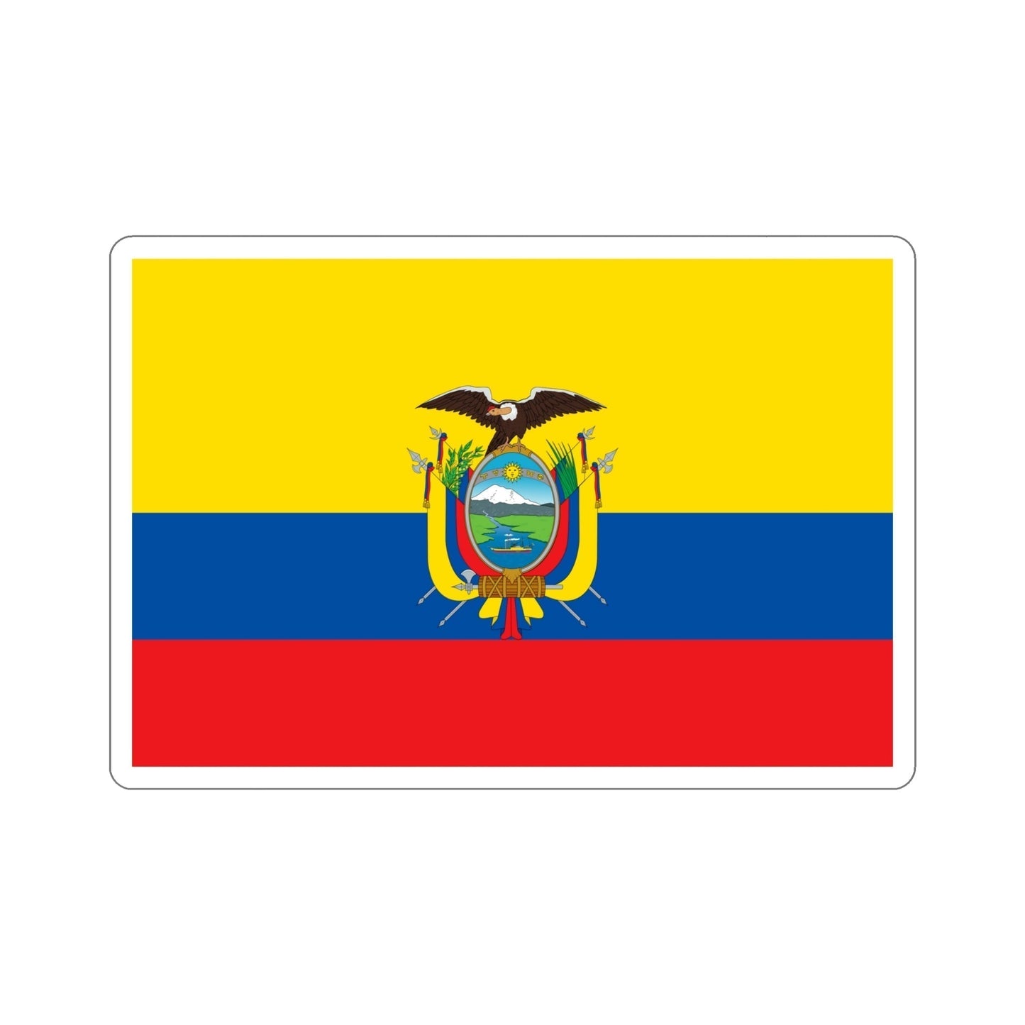 Flag of Ecuador STICKER Vinyl Die-Cut Decal-6 Inch-The Sticker Space