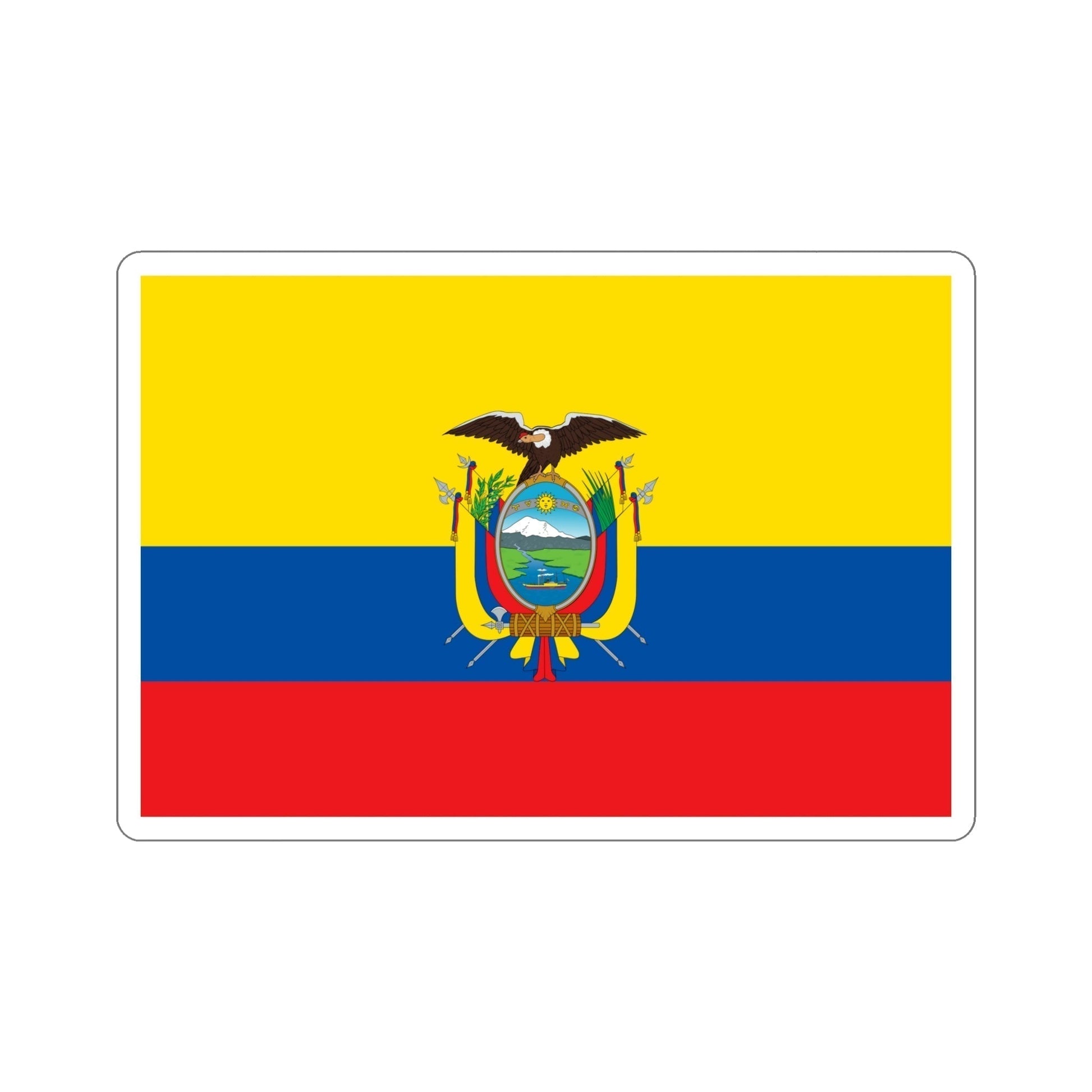 Flag of Ecuador STICKER Vinyl Die-Cut Decal-6 Inch-The Sticker Space