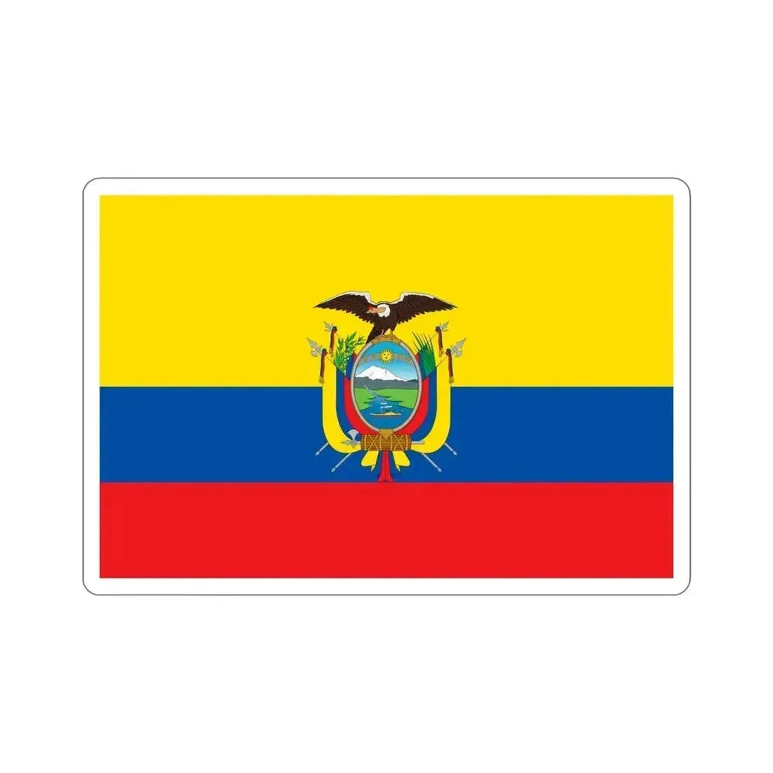 Flag of Ecuador STICKER Vinyl Die-Cut Decal 6 Inch - The Sticker Space