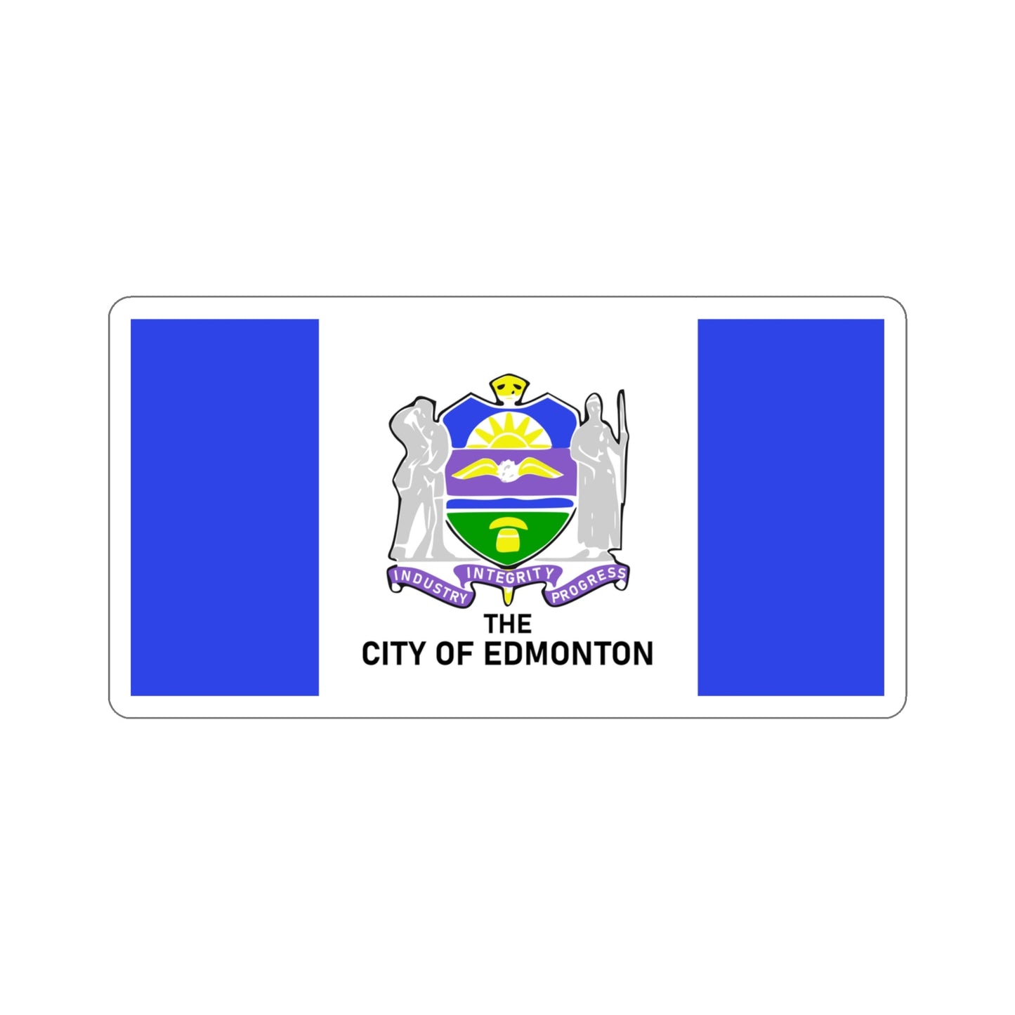 Flag of Edmonton 1966–1986 Canada STICKER Vinyl Die-Cut Decal-4 Inch-The Sticker Space