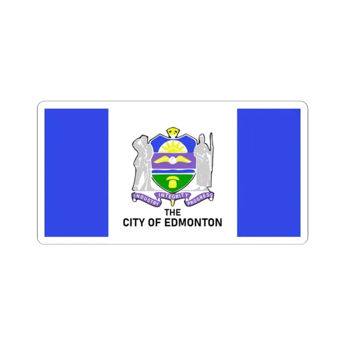 Flag of Edmonton 1966-1986 (Canada) STICKER Vinyl Kiss-Cut Decal 2 Inch White - The Sticker Space