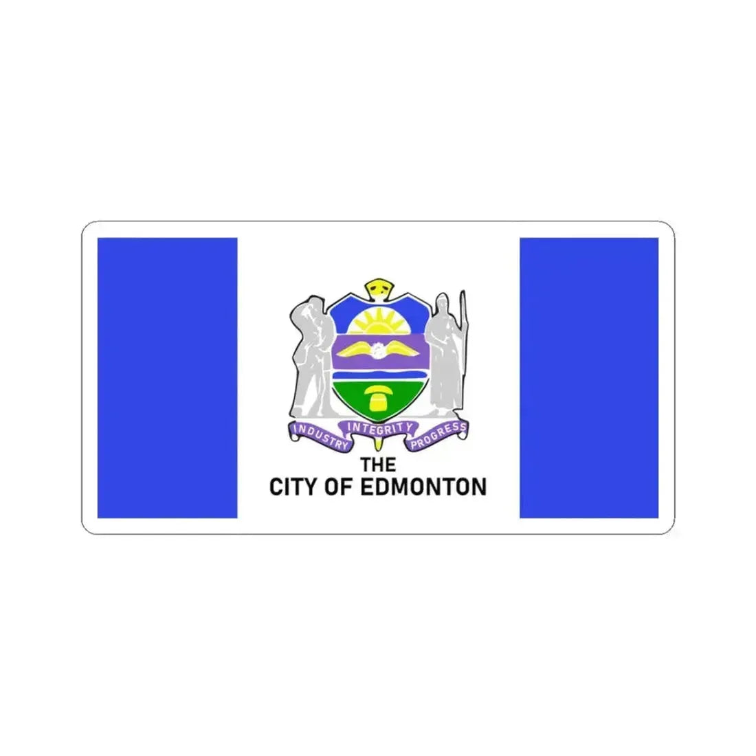 Flag of Edmonton 1966-1986 (Canada) STICKER Vinyl Kiss-Cut Decal 3 Inch White - The Sticker Space