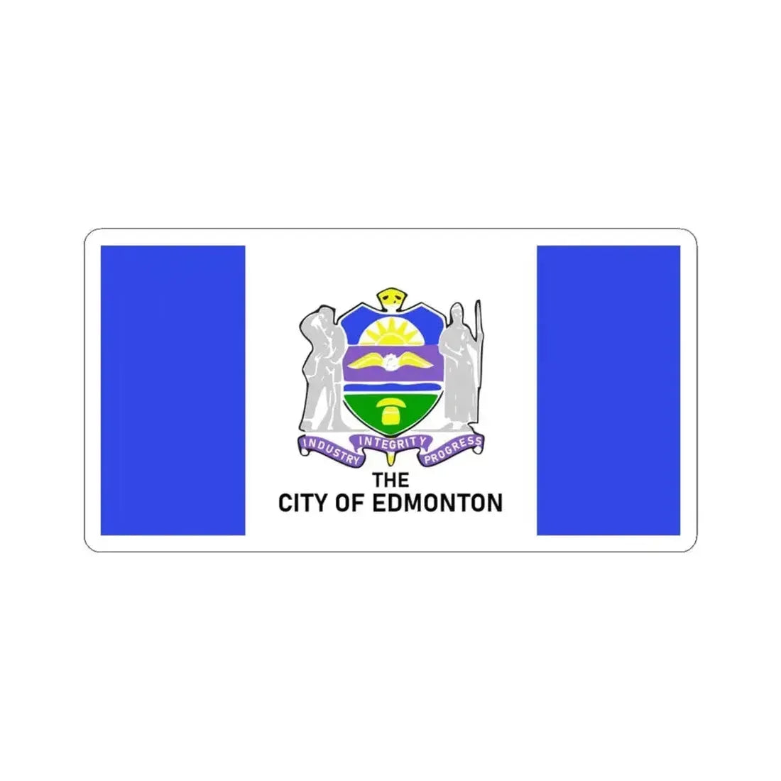 Flag of Edmonton 1966-1986 (Canada) STICKER Vinyl Kiss-Cut Decal 6 Inch White - The Sticker Space