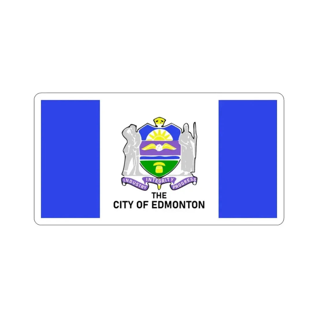 Flag of Edmonton 1966–1986 Canada STICKER Vinyl Die-Cut Decal 2 Inch - The Sticker Space