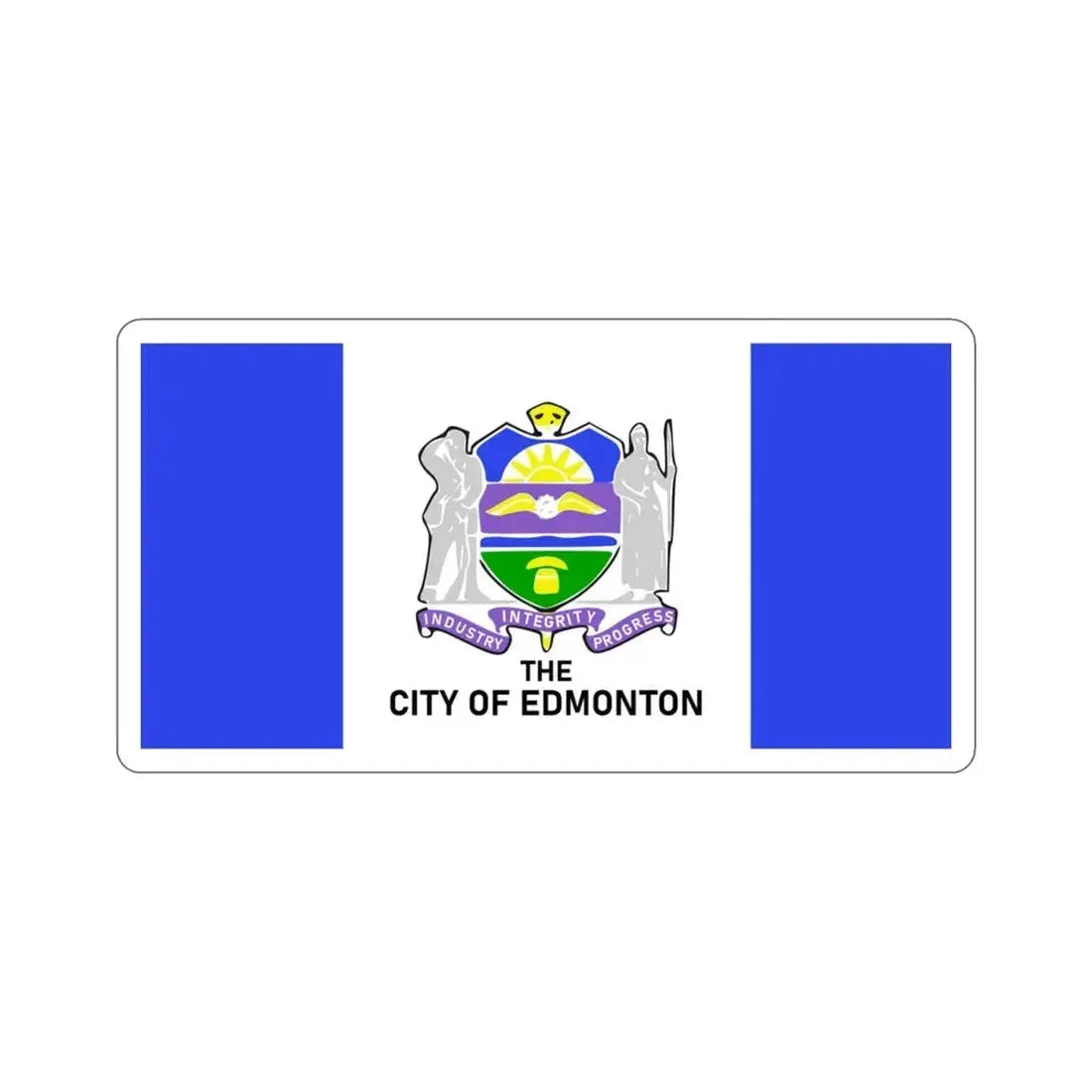 Flag of Edmonton 1966–1986 Canada STICKER Vinyl Die-Cut Decal 3 Inch - The Sticker Space