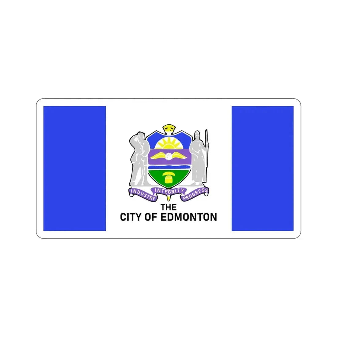Flag of Edmonton 1966–1986 Canada STICKER Vinyl Die-Cut Decal 4 Inch - The Sticker Space